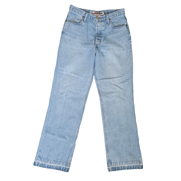 ABE for Honest Jeans wear Vintage Wide Leg Undone Hem Button-fly Jeans 90s Y2K - Picture 1 of 9